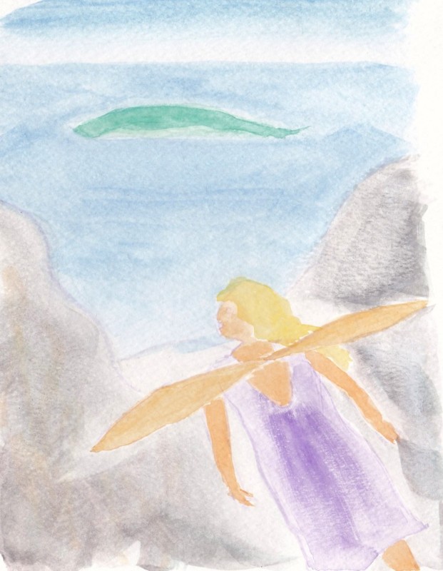 Fairy (draft) 3.jpg - Fairy (draft) 3 gouache on A4-sized paper